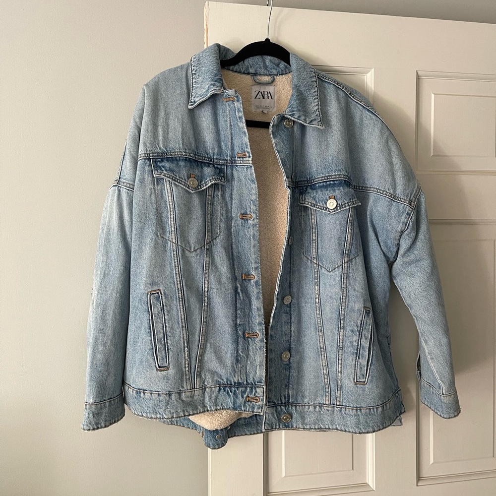 Zara shearling jean jacket